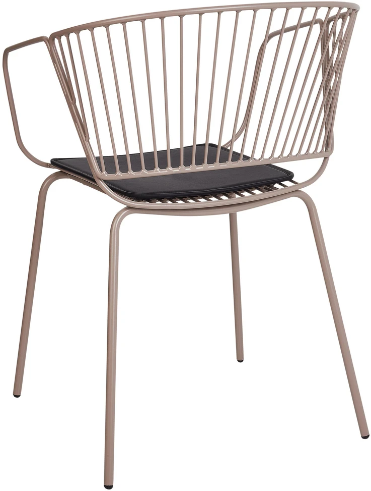 Beliani 2 valgomojo kėdžių komplektas RIGBY metalinis smėlio spalvos
