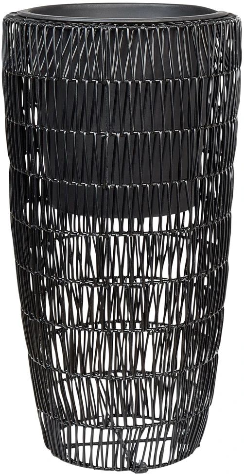 Beliani 2 vazonų komplektas CHELONE 26/34 cm Juodas technoratanas