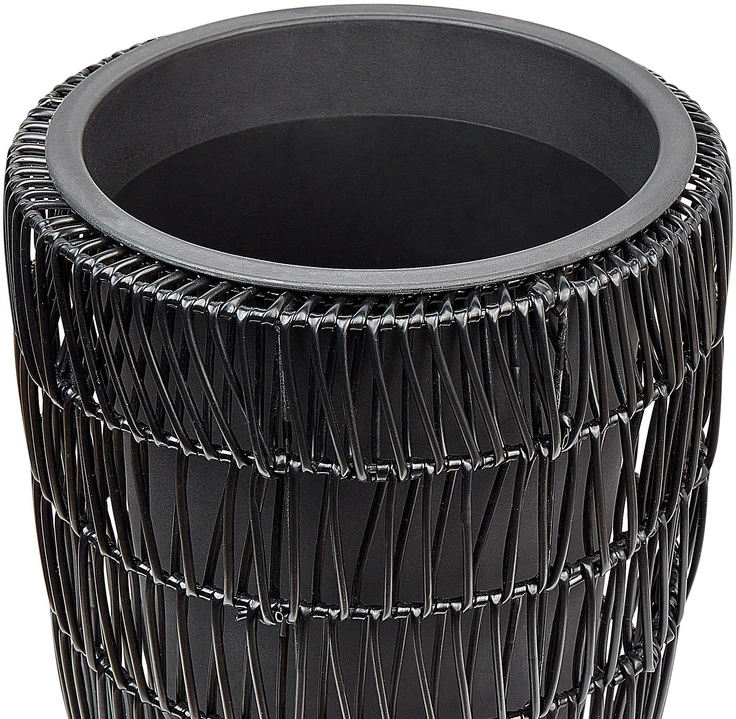 Beliani 2 vazonų komplektas CHELONE 26/34 cm Juodas technoratanas