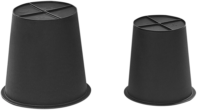 Beliani 2 vazonų komplektas CHELONE 26/34 cm Juodas technoratanas