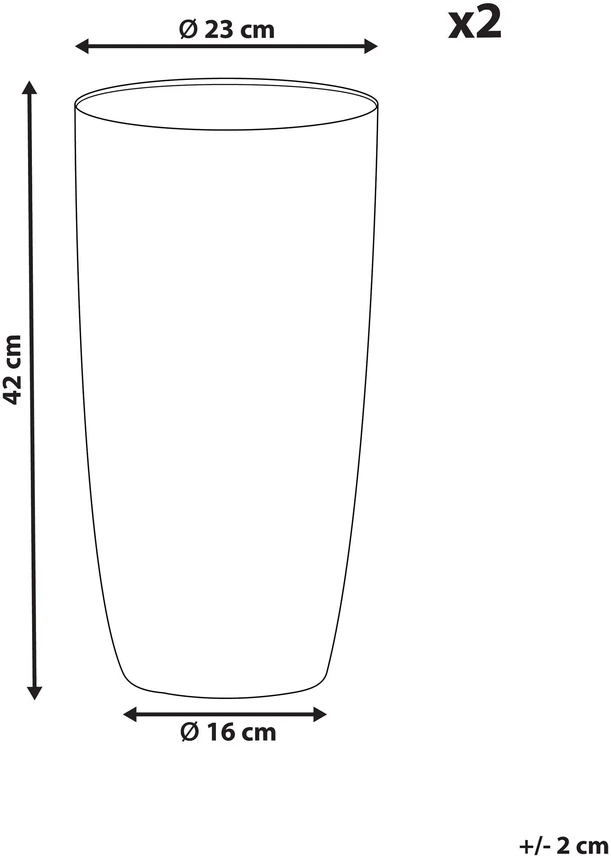 Beliani 2 vazonų rinkinys ABDERA 23 cm Pilkas
