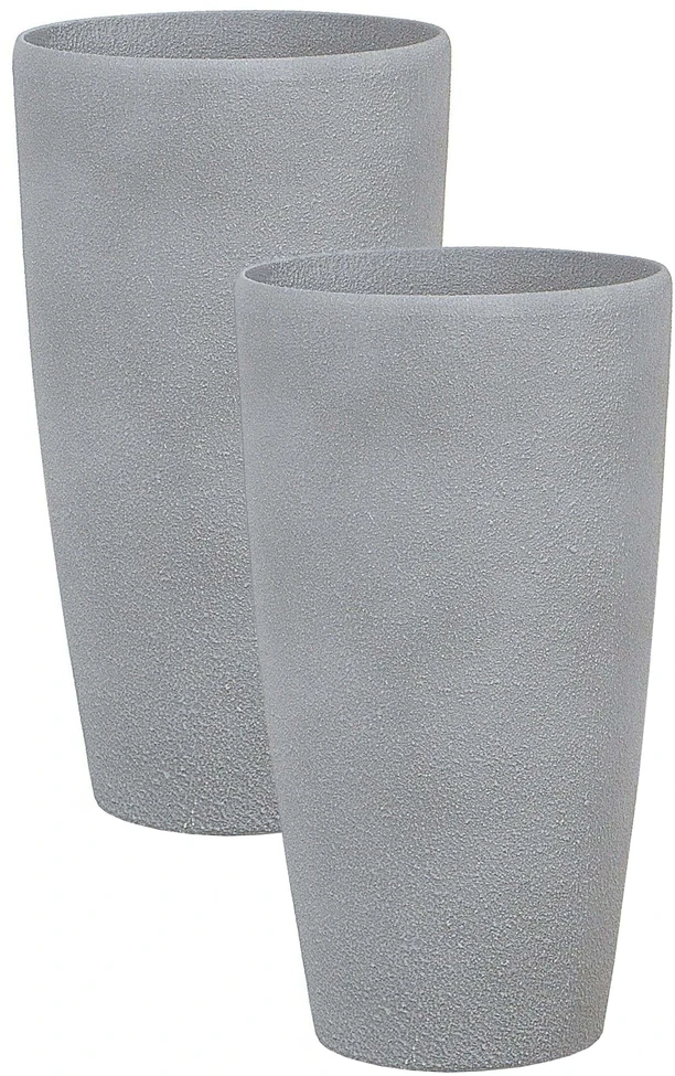 Beliani 2 vazonų rinkinys ABDERA 31 cm pilkas