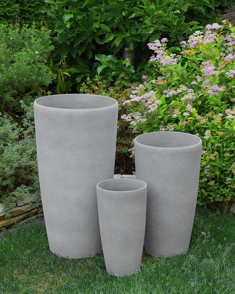 Beliani 2 vazonų rinkinys ABDERA 31 cm pilkas