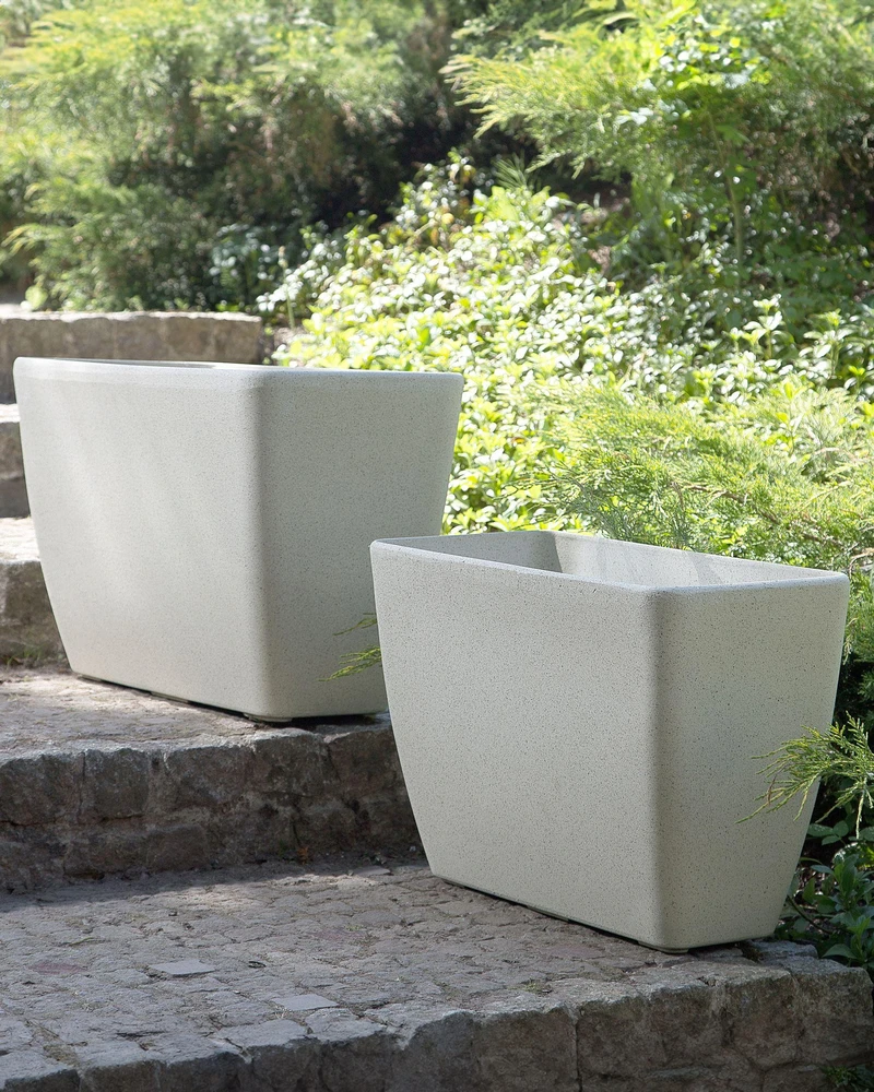 Beliani 2 vazonų rinkinys BARIS 60 cm smėlio spalvos