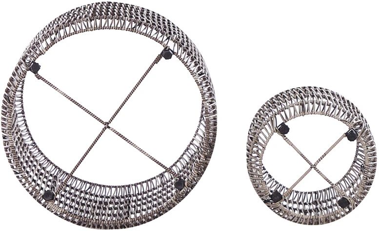 Beliani 2 vazonų rinkinys BRODIEA 26/45 cm šviesiai rudas technorotangas