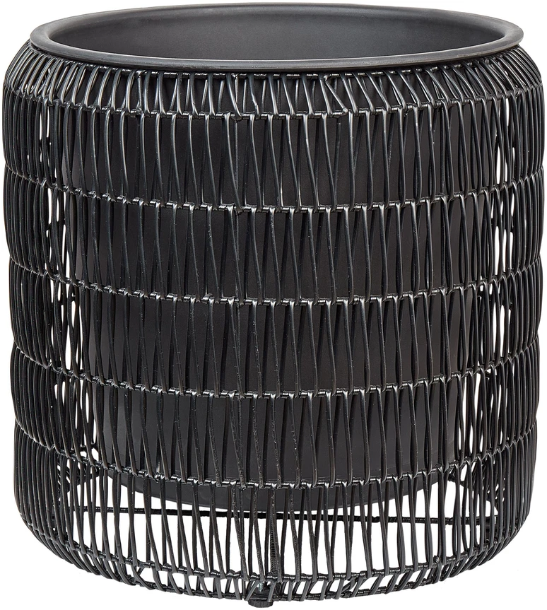 Beliani 2 vazonų rinkinys BRODIEA Technorattan 26/45 cm juodas