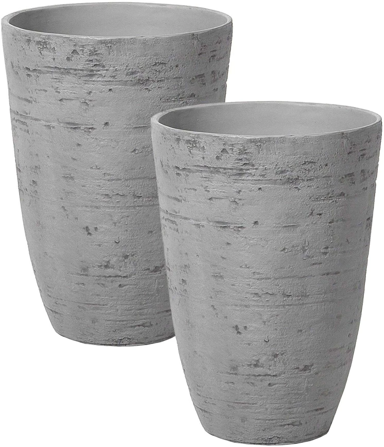 Beliani 2 vazonų rinkinys CAMIA 35 cm pilkas