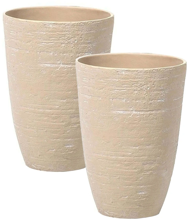 Beliani 2 vazonų rinkinys CAMIA 35 cm smėlio spalvos