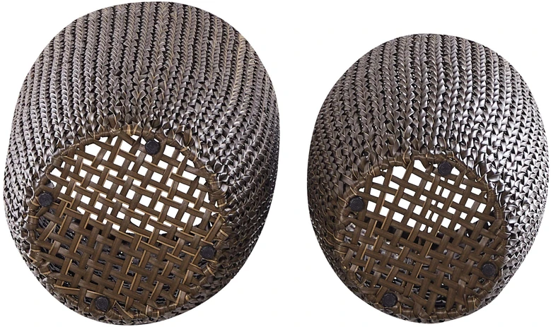 Beliani 2 vazonų rinkinys CEDRUS 37/45 cm rudas technorotangas