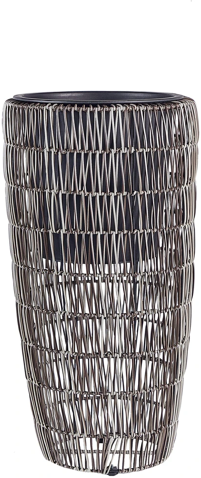 Beliani 2 vazonų rinkinys CHELONE iš technoratano, 26/34 cm, rudas