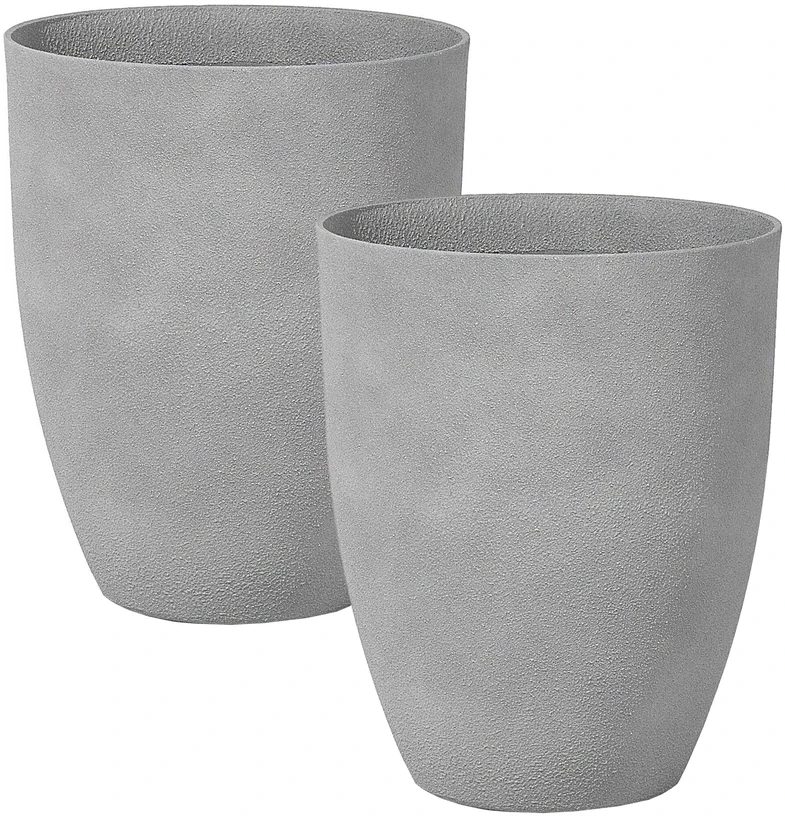 Beliani 2 vazonų rinkinys CROTON 43 cm, pilkas