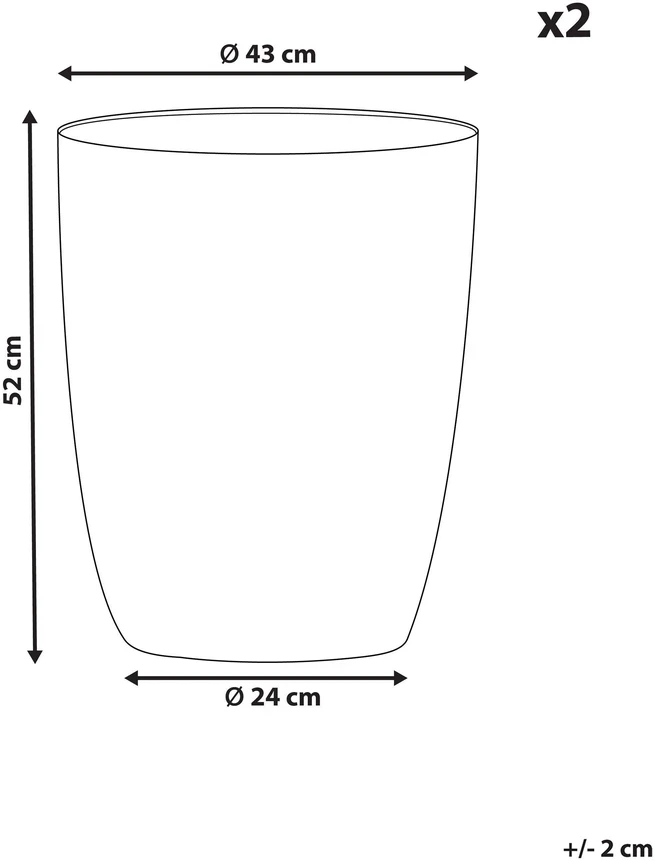 Beliani 2 vazonų rinkinys CROTON 43 cm, balkšva spalva