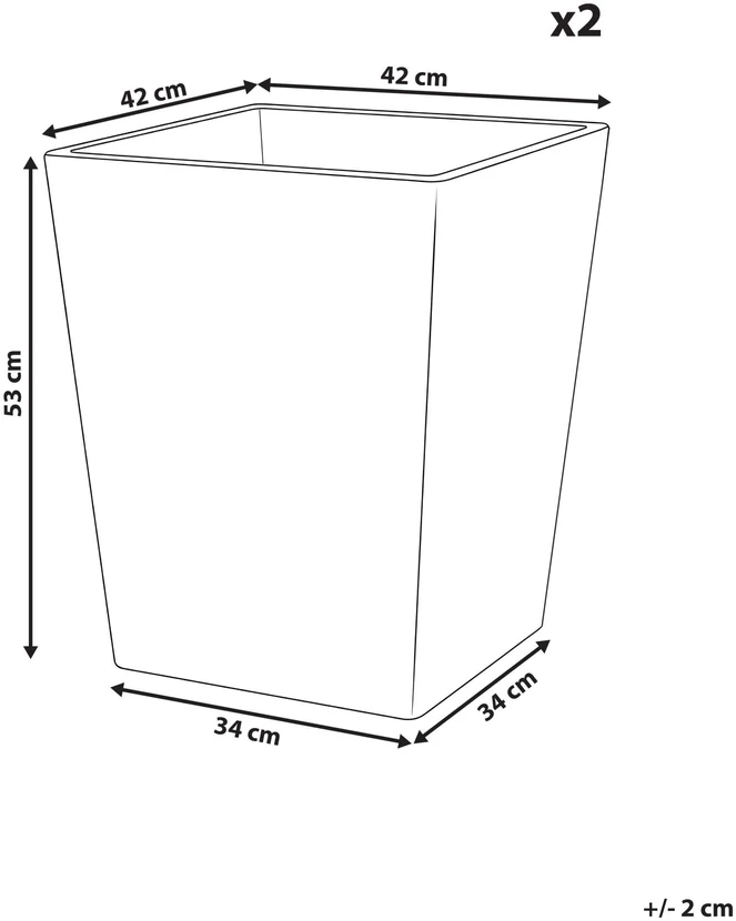 Beliani 2 vazonų rinkinys CYRODALIS, 42 cm, baltas