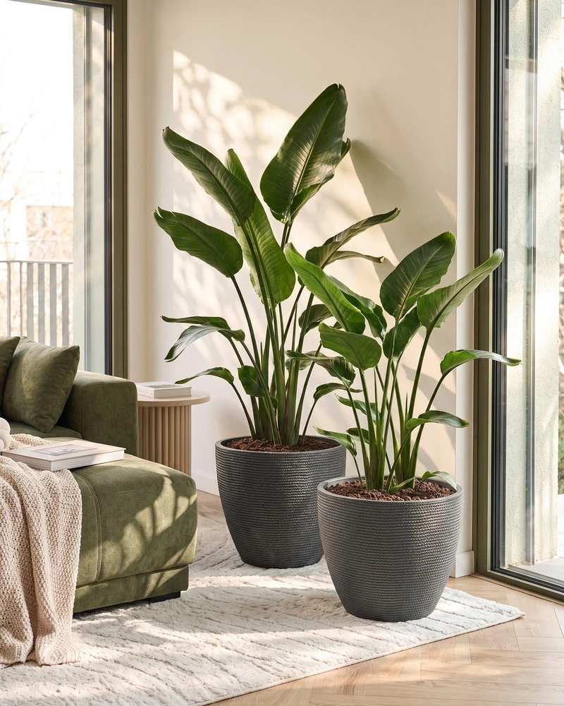 Beliani 2 vazonų rinkinys FRITILLARIA 50 cm Pilkas
