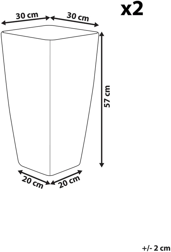 Beliani 2 vazonų rinkinys MODI 30 cm auksinis