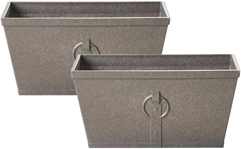 Beliani 2 vazonų rinkinys PORIA 60 cm pilkas