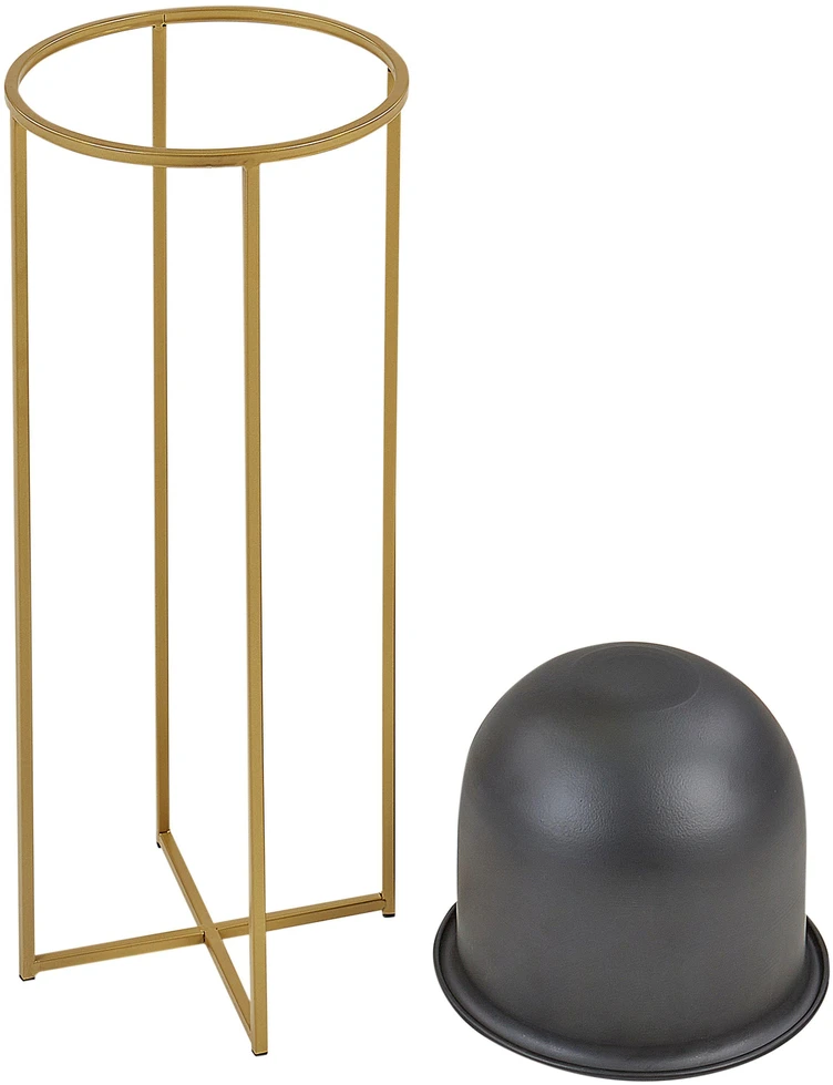 Beliani 2 vazonų rinkinys su kojelėmis THUJA metalinis 21 cm juodas