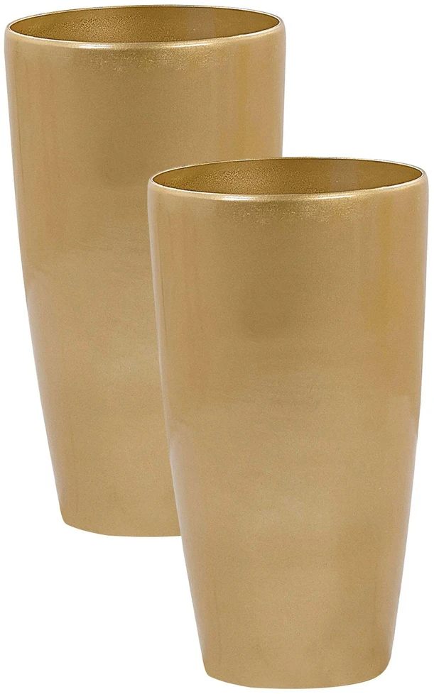 Beliani 2 vazonų rinkinys TSERIA 32 cm auksinis