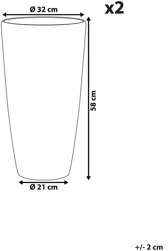 Beliani 2 vazonų rinkinys TSERIA 32 cm auksinis