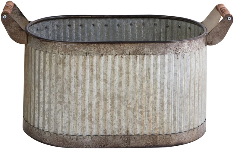 Beliani 2 vazonų rinkinys TULIPE 31/41 cm pilkas metalas