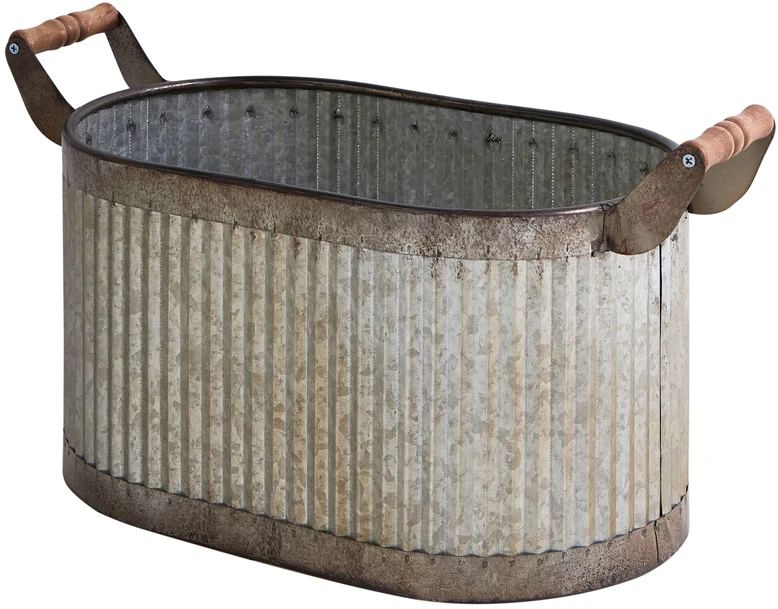 Beliani 2 vazonų rinkinys TULIPE 31/41 cm pilkas metalas