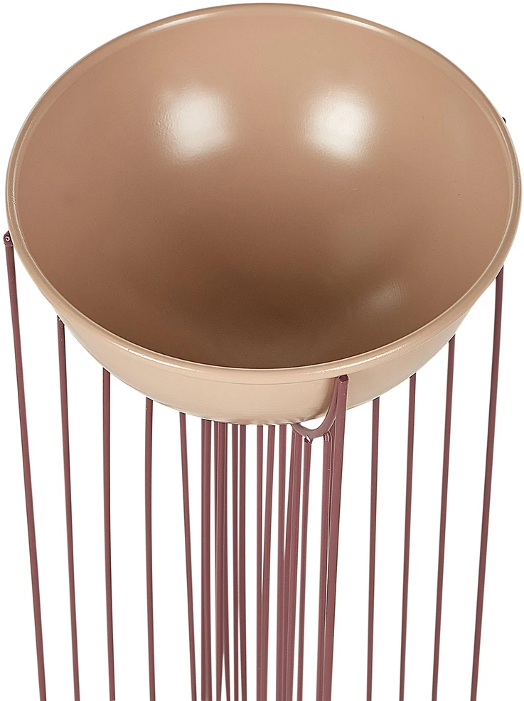 Beliani 2 vazonų su kojelėmis rinkinys FICARIA Metal 22 cm rožinis