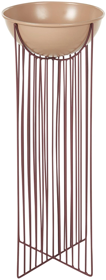 Beliani 2 vazonų su kojelėmis rinkinys FICARIA Metal 22 cm rožinis
