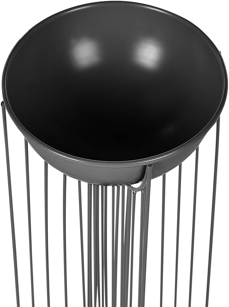 Beliani 2 vazonų su kojelėmis rinkinys FICARIA Metal 22 cm Juodas
