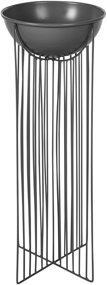 Beliani 2 vazonų su kojelėmis rinkinys FICARIA Metal 22 cm Juodas