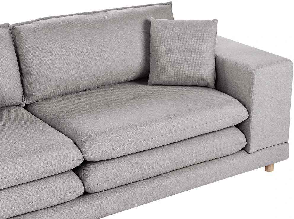 Beliani 2-vietė sofa HEDEN, pilka, su pagalve