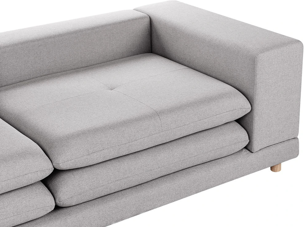 Beliani 2-vietė sofa HEDEN, pilka, su pagalve