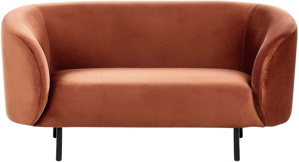 Beliani 2-vietė sofa LOEN, veliūras, oranžinė