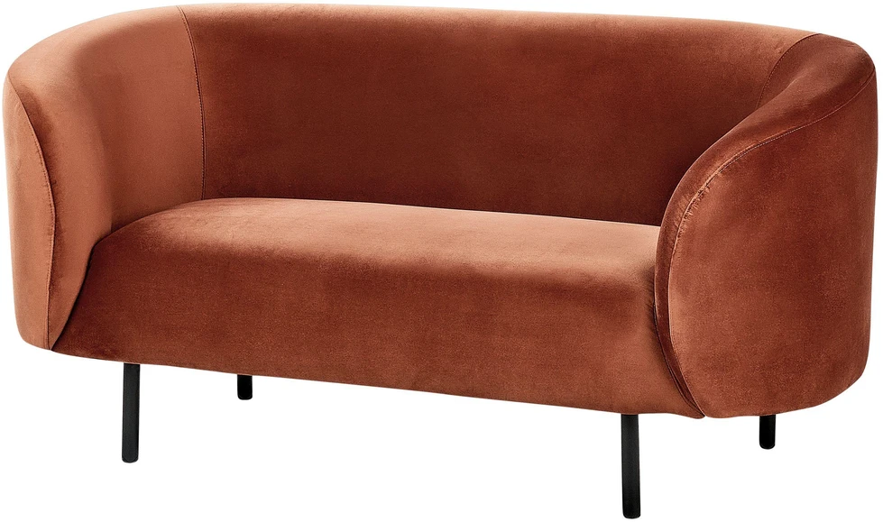 Beliani 2-vietė sofa LOEN, veliūras, oranžinė