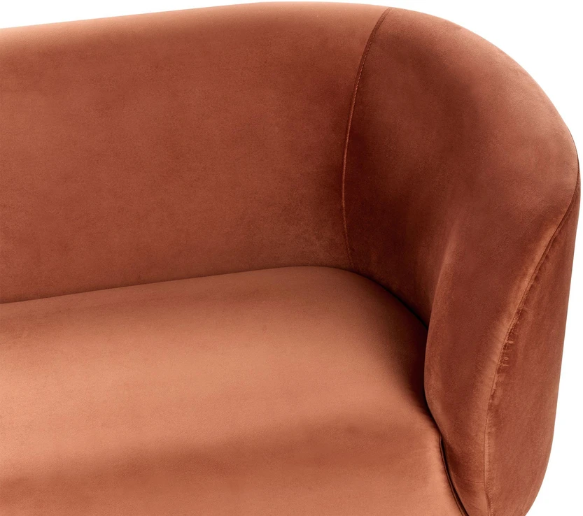 Beliani 2-vietė sofa LOEN, veliūras, oranžinė