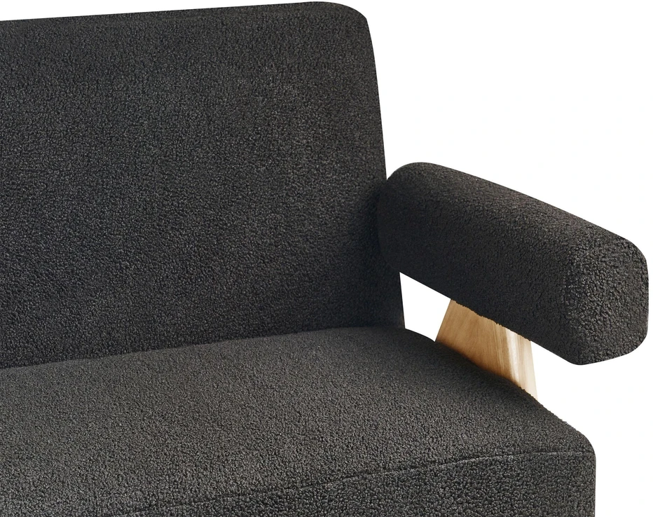 Beliani 2-vietė sofa TAMRE, boucle audinys, juoda / šviesi ruda