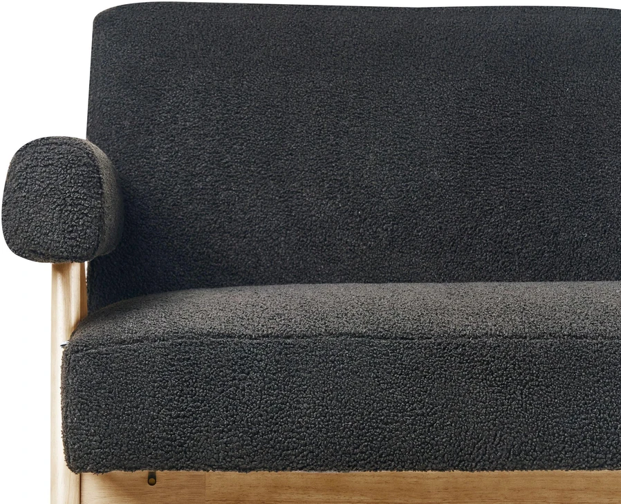 Beliani 2-vietė sofa TAMRE, boucle audinys, juoda / šviesi ruda