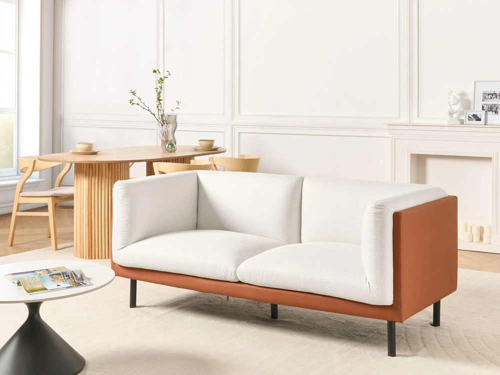 Beliani 2-vietė sofa VORGOD, kreminė balta