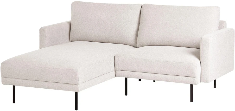 Beliani 2 vietų kampinė sofa BREDA, šviesiai smėlio spalvos, dešininė