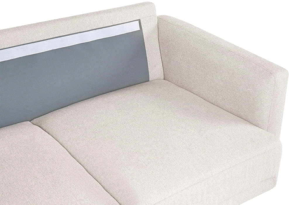 Beliani 2 vietų kampinė sofa BREDA, šviesiai smėlio spalvos, dešininė