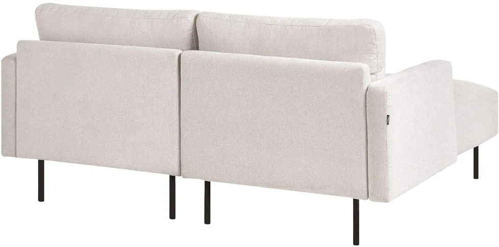 Beliani 2 vietų kampinė sofa BREDA, šviesiai smėlio spalvos, dešininė