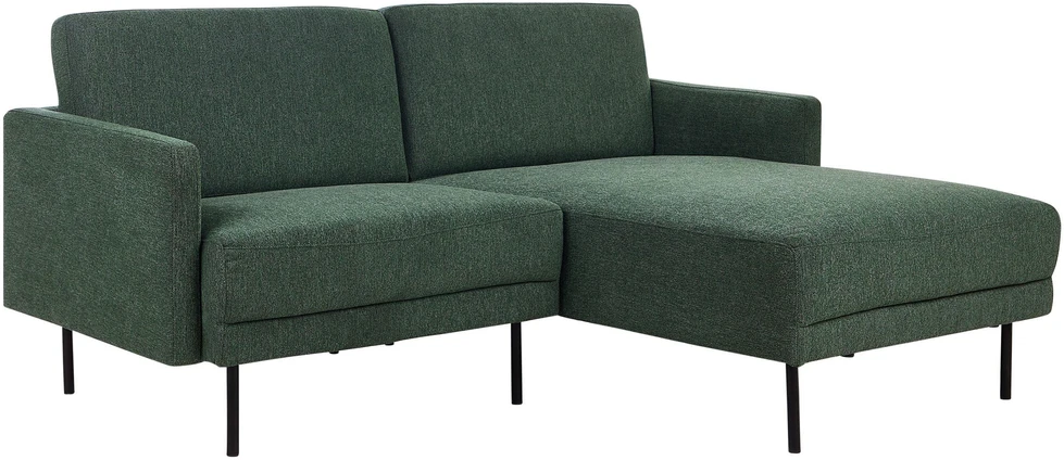 Beliani 2 vietų kampinė sofa BREDA tamsiai žalia kairinė