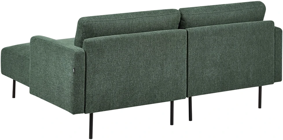 Beliani 2 vietų kampinė sofa BREDA tamsiai žalia kairinė