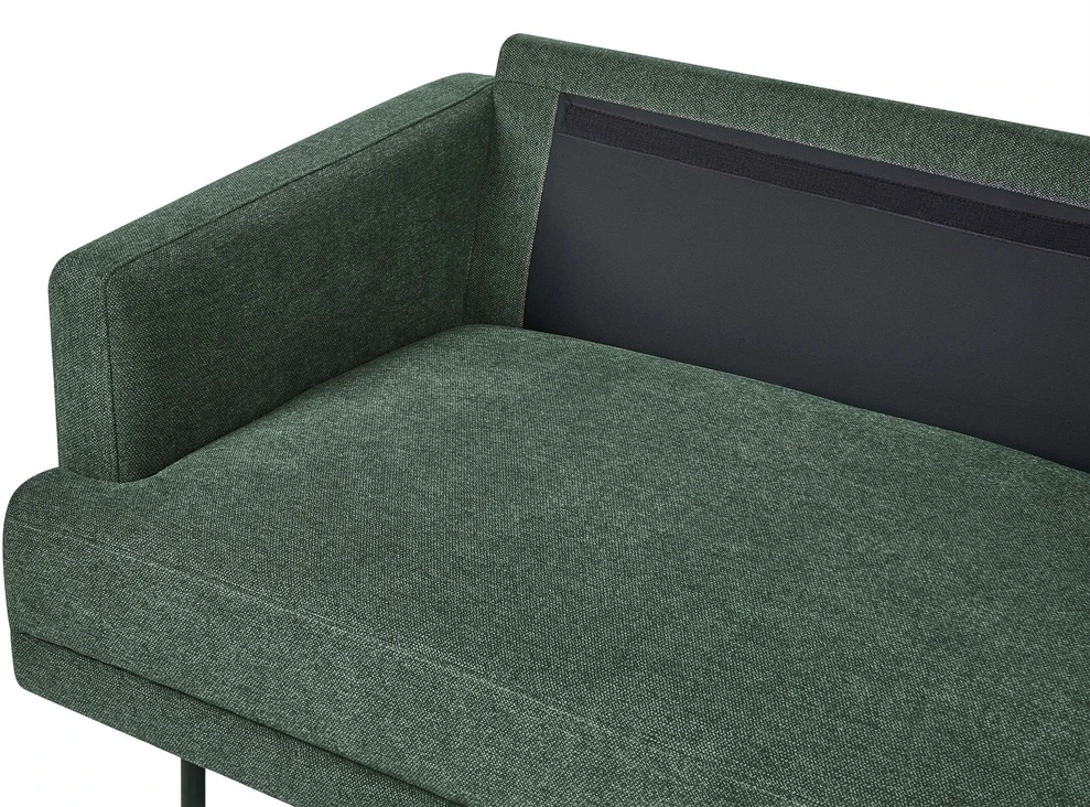 Beliani 2 vietų kampinė sofa BREDA tamsiai žalia kairinė