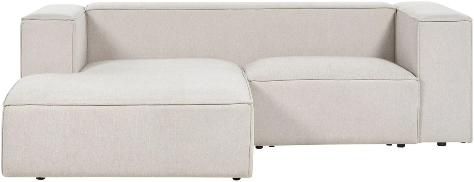 Beliani 2 vietų kampinė sofa VERNON šviesiai smėlio spalvos dešininė