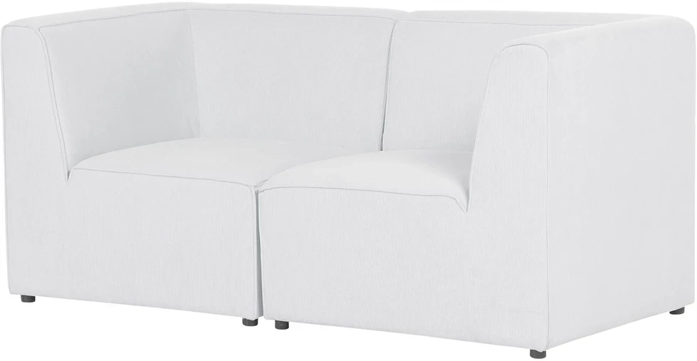 Beliani 2 vietų modulinė sofa LEMVIG, balta, velvetas
