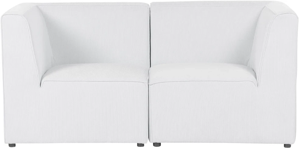 Beliani 2 vietų modulinė sofa LEMVIG, balta, velvetas