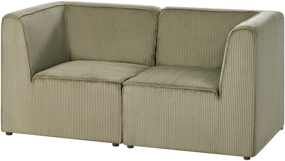 Beliani 2 vietų modulinė sofa LEMVIG, žalia, velvetas
