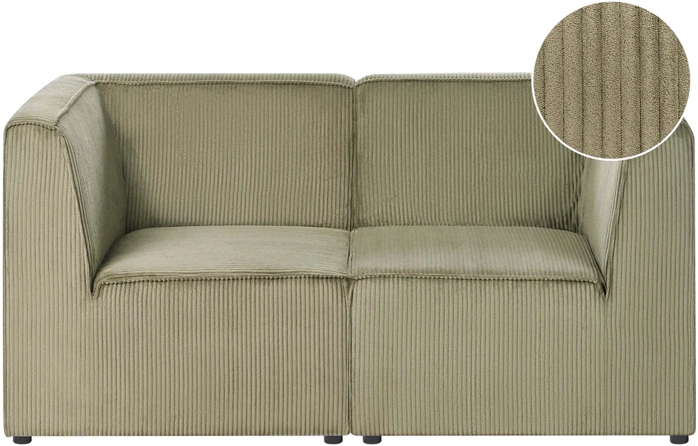 Beliani 2 vietų modulinė sofa LEMVIG, žalia, velvetas
