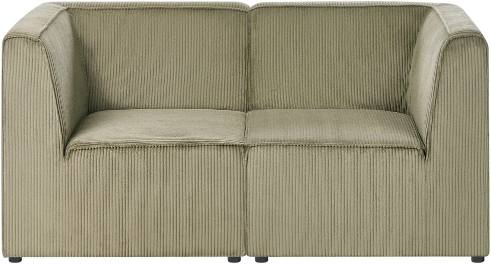 Beliani 2 vietų modulinė sofa LEMVIG, žalia, velvetas