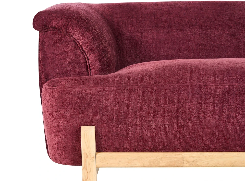 Beliani 2 vietų sofa ALNOR, šenilas, bordo